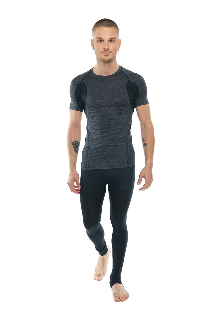 Designer Raglan Crew-Neck Tee (Charcoal w/Black Accents)