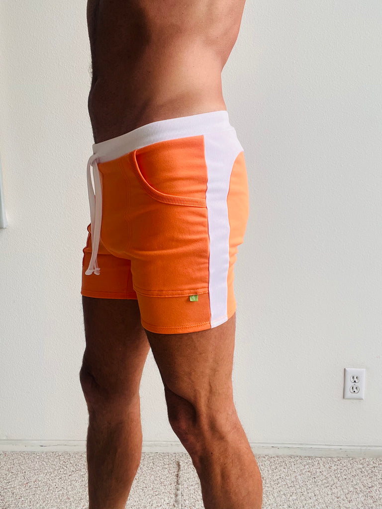 Transition Yoga Short (Orange w/White)