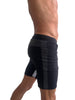 Tri-color Ultra-flex Yoga Track Short (Black w/Charcoal & Gray)