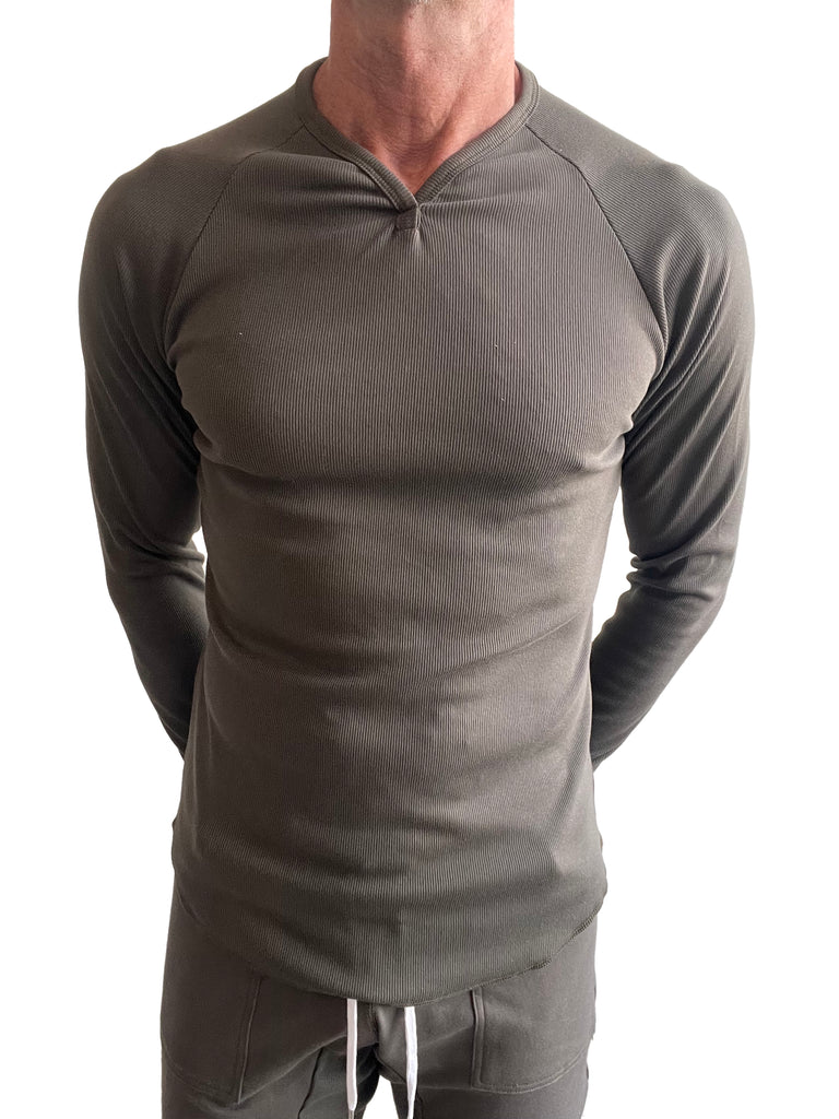 Thermal V-Neck Long Sleeve (Army Green)