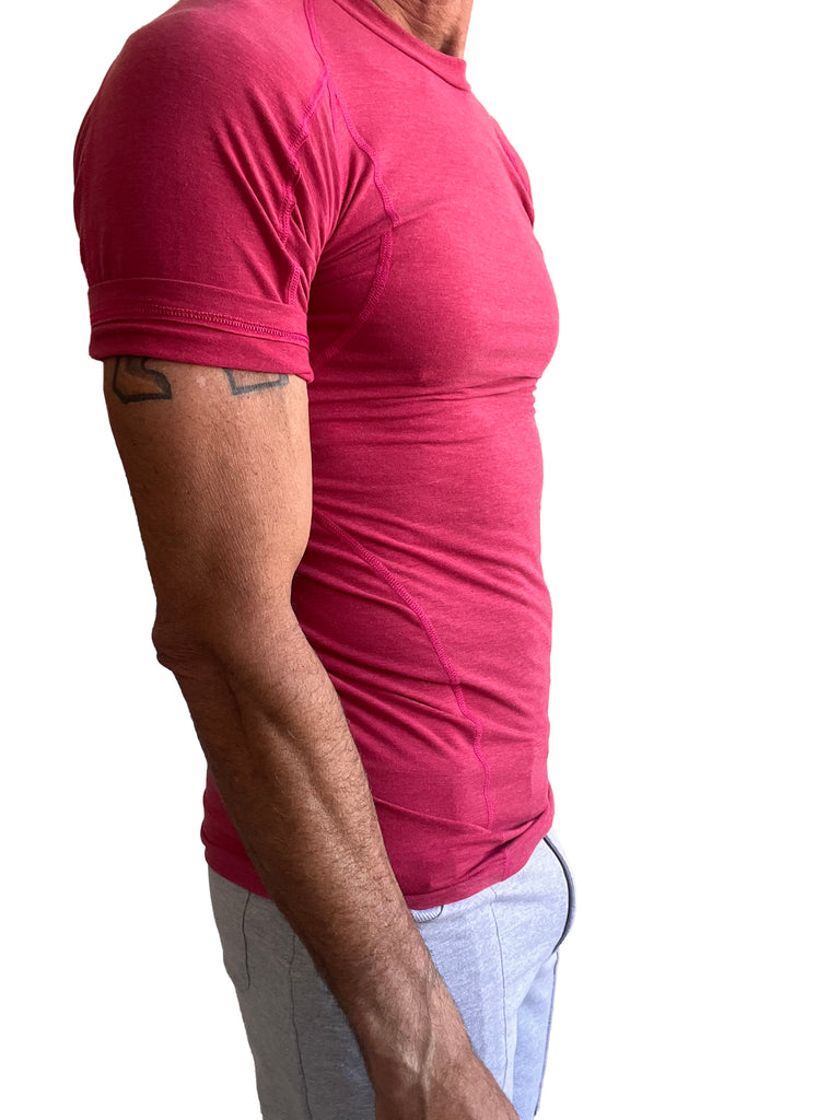 Designer Raglan Crew-Neck Tee (Raspberry)
