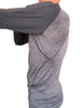 Designer Raglan Crew-Neck Tee - Long Sleeve (Charcoal w/Black Sleeve)