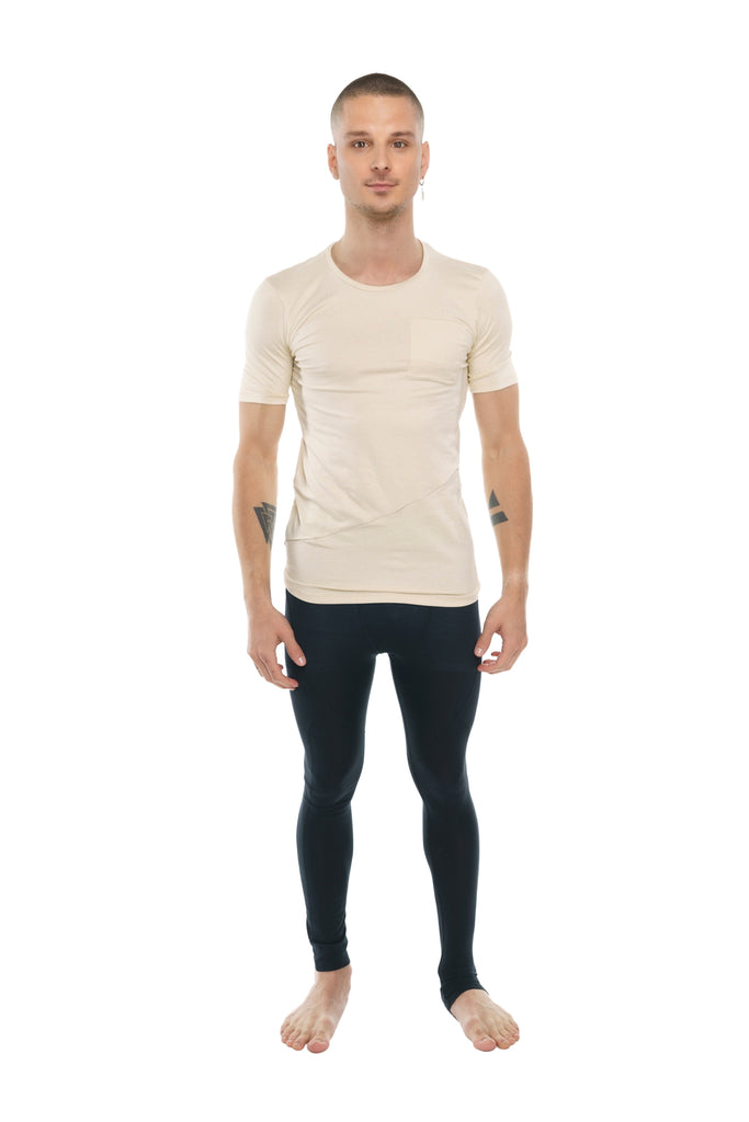 Perfect Pocket Crew-Neck Tee (Sand Beige)