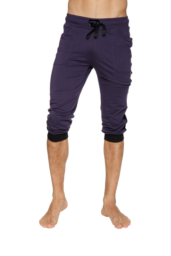 Cuffed Yoga Pants (Eggplant w/Black) Cuffed Pants 4-rth 