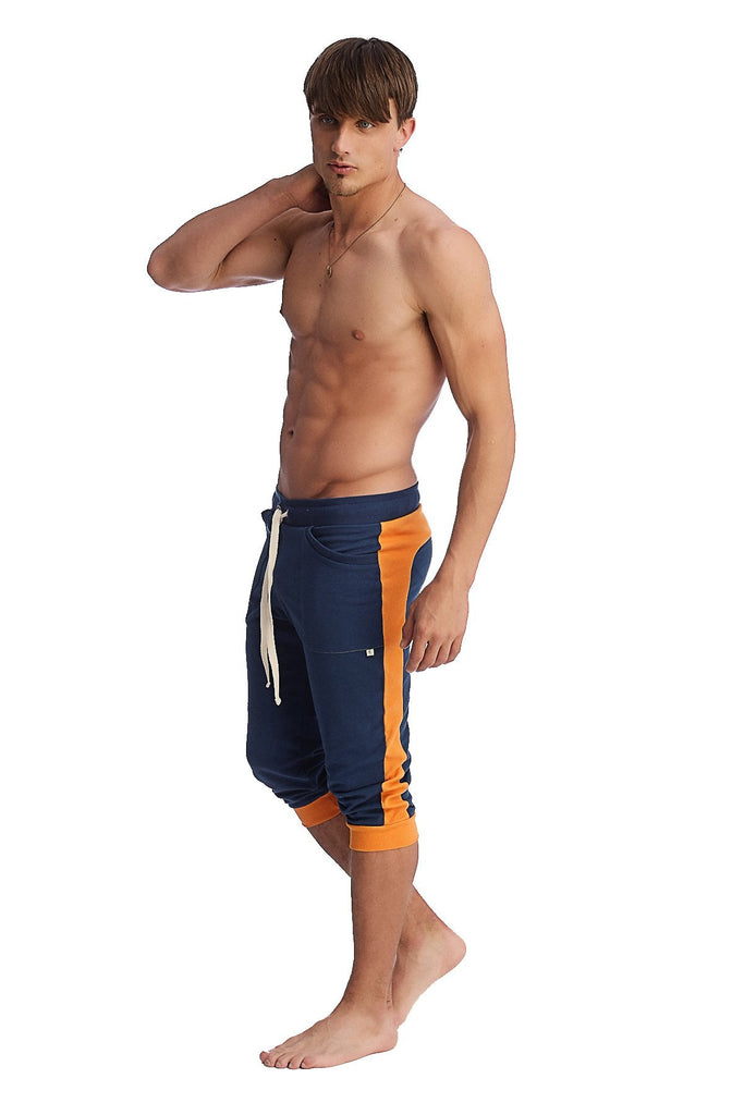 Cuffed Yoga Pants (Royal Blue & Orange) Cuffed Pants 4-rth 
