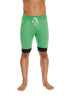 Cuffed Yoga Short (Green w/Purple & Black) Mens Shorts 4-rth 