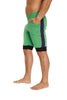 Cuffed Yoga Short (Green w/Purple & Black) Mens Shorts 4-rth 