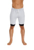 Cuffed Yoga Short (Grey w/Charcoal & Black) Mens Shorts 4-rth 