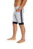 Cuffed Yoga Short (Grey w/Charcoal & Black) Mens Shorts 4-rth 
