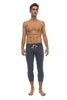 Mens 4/5 Zipper Pocket Capri Yoga Pants (Royal w/Orange & GREY) Capri Pants 4-rth 