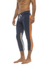Mens 4/5 Zipper Pocket Capri Yoga Pants (Royal w/Orange & GREY) Capri Pants 4-rth 
