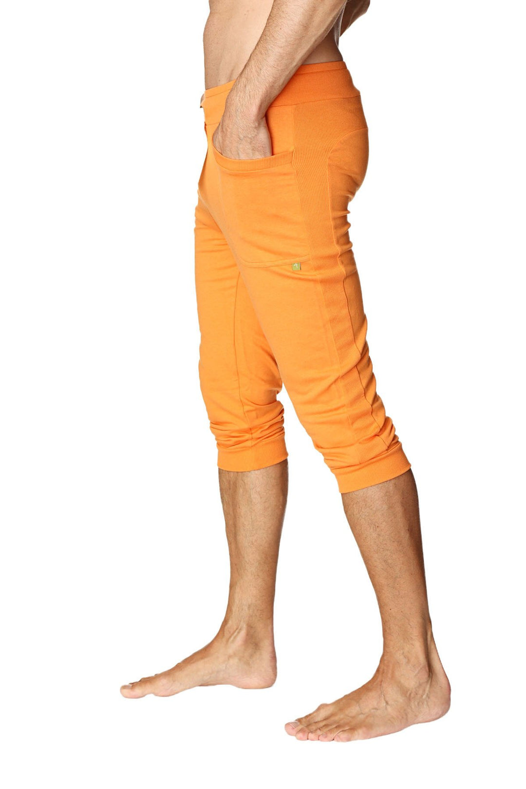 Mens Cuffed Yoga Pants Solid Sun Orange 4 rth