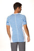 Nautical Raglan Resort Henley Tee (Blue & White Stripe) Mens Tops 4-rth 