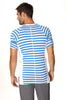 Nautical Raglan Resort Henley Tee (Blue & White Stripe) Mens Tops 4-rth 