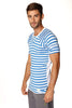 Nautical Raglan Resort Henley Tee (Blue & White Stripe) Mens Tops 4-rth 
