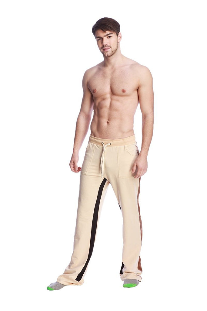 Tri-Color Stretch Eco-Track Pant (Sand w/Chocolate & Black) Mens Pants 4-rth 