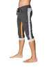 Ultra-Flex Tri-color Cuffed Yoga Pant (Charcoal w/Grey & Orange) Cuffed Pants 4-rth 