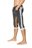 Ultra-Flex Tri-color Cuffed Yoga Pant (Charcoal w/Grey & Orange) Cuffed Pants 4-rth 
