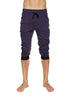 Ultra-Flex Tri-color Cuffed Yoga Pant (Eggplant w/Black & Charcoal) Cuffed Pants 4-rth 