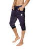 Ultra-Flex Tri-color Cuffed Yoga Pant (Eggplant w/Black & Charcoal) Cuffed Pants 4-rth 