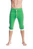Ultra-Flex Tri-color Cuffed Yoga Pant (Green w/White & Sand) Cuffed Pants 4-rth 