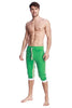 Ultra-Flex Tri-color Cuffed Yoga Pant (Green w/White & Sand) Cuffed Pants 4-rth 