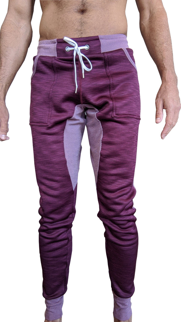 Winter Edition Performance Fleece Long Cuffed Jogger Yoga Pants Plum styled for studio to street wear