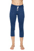 Women's 4/5 Length Zipper Pocket Capri Yoga Pant (Royal w/Orange & Grey) Womens Capris 4-rth 