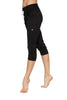 Women's Cuffed Jogger Yoga Pant (Solid Black) Womens Capris 4-rth 
