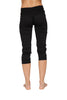 Women's Cuffed Jogger Yoga Pant (Solid Black) Womens Capris 4-rth 