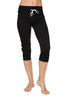 Women's Cuffed Jogger Yoga Pant (Solid Black) Womens Capris 4-rth 