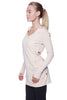 Women's Long Body Hoodie Top (Solid Sand Camel Beige) Womens Hoodie Tops 4-rth 